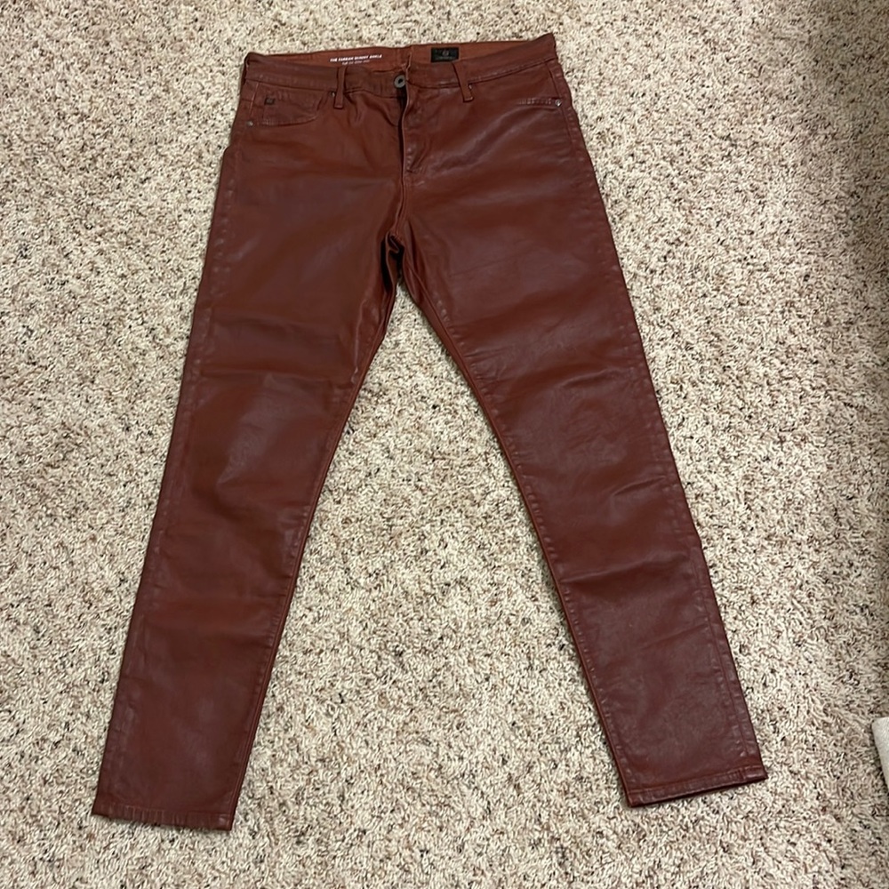 AG leatherette skinny jeans